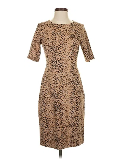 Pre-owned Lands' End Cocktail Dress In Tan