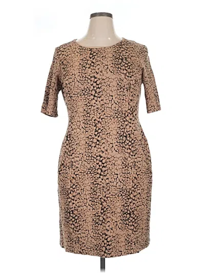 Pre-owned Lands' End Cocktail Dress In Tan