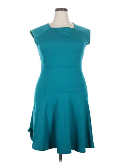 Pre-owned Lands' End Cocktail Dress In Teal