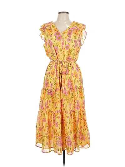 Pre-owned Lands' End Cocktail Dress In Yellow