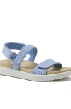 Lands' End Comfort Adjustable Gingham Sandals In Light Blue Gingham