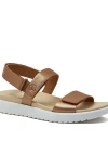 Lands' End Comfort Adjustable Leather Sandals In Rose Gold
