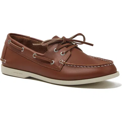 Lands' End Comfort Leather Slip On Boat Shoes In Brown