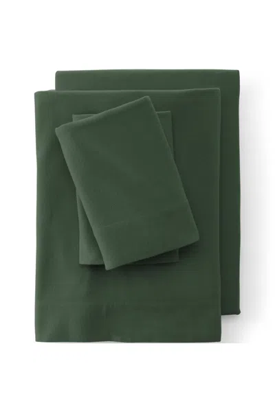 Lands' End Comfy Super Soft Cotton Flannel Bed Sheet Set - 5oz In Gray