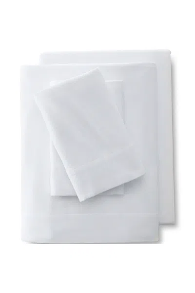 Lands' End Comfy Super Soft Cotton Flannel Bed Sheet Set - 5oz In White