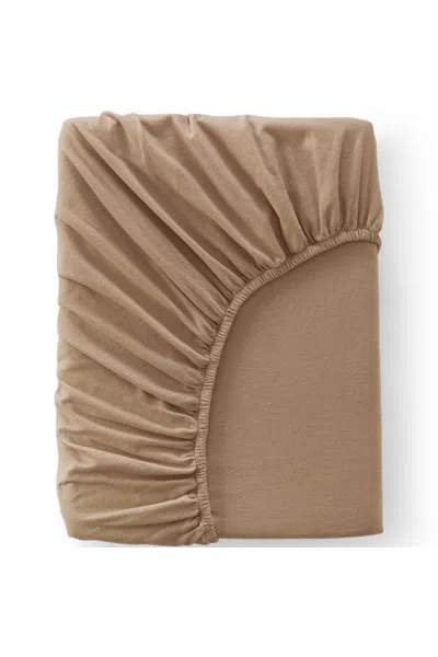 Lands' End Comfy Super Soft Cotton Flannel Fitted Bed Sheet - 5oz In Brown