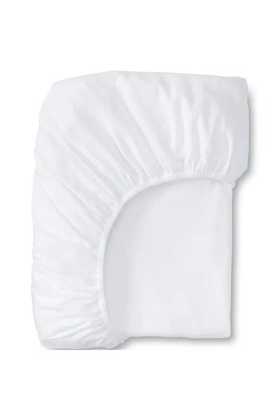 Lands' End Comfy Super Soft Cotton Flannel Fitted Bed Sheet - 5oz In White