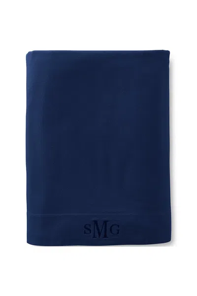 Lands' End Comfy Super Soft Cotton Flannel Flat Bed Sheet - 5oz In Blue