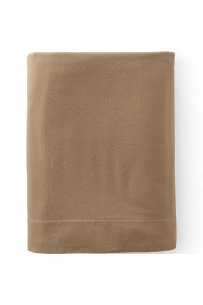 Lands' End Comfy Super Soft Cotton Flannel Flat Bed Sheet - 5oz In Brown