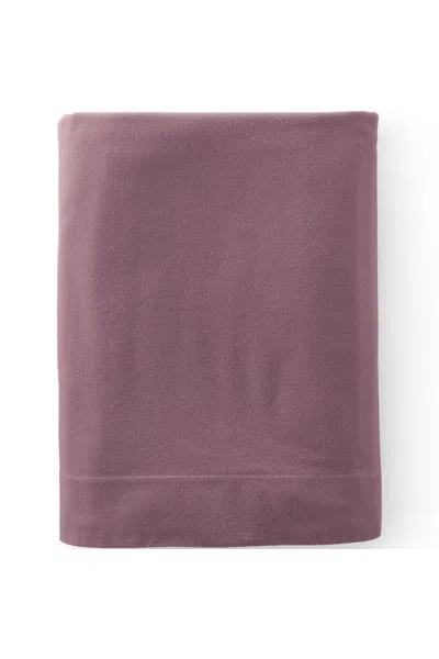 Lands' End Comfy Super Soft Cotton Flannel Flat Bed Sheet - 5oz In Purple
