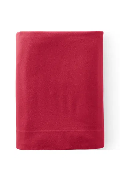 Lands' End Comfy Super Soft Cotton Flannel Flat Bed Sheet - 5oz In Red