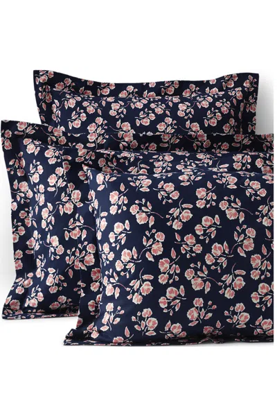 Lands' End Comfy Super Soft Cotton Flannel Pillow Sham - 5oz In Blue