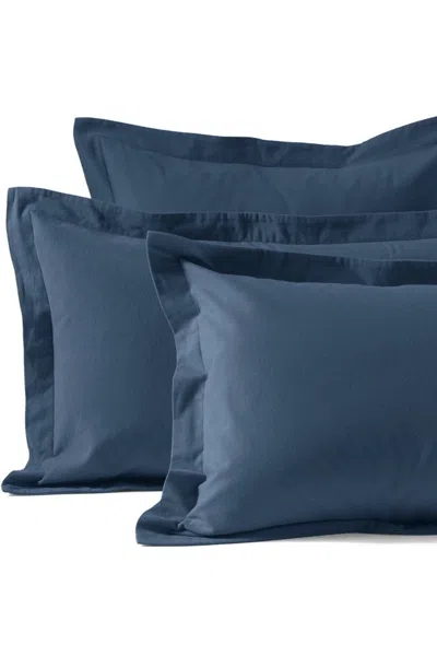 Lands' End Comfy Super Soft Cotton Flannel Pillow Sham - 5oz In Blue