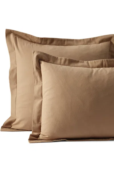 Lands' End Comfy Super Soft Cotton Flannel Pillow Sham - 5oz In Brown