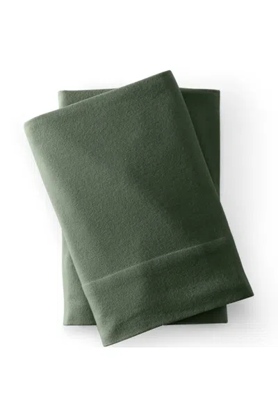 Lands' End Comfy Super Soft Cotton Flannel Pillowcases - 5oz In Green