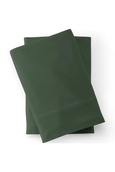 Lands' End Comfy Super Soft Cotton Flannel Pillowcases - 5oz In Green
