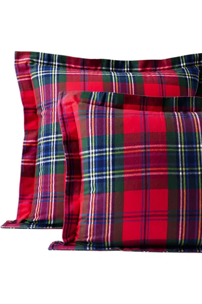 Lands' End Comfy Super Soft Cotton Flannel Plaid Pillow Sham - 5oz In Multi