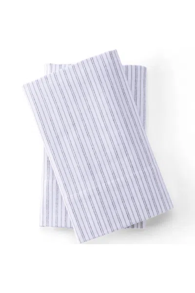 Lands' End Comfy Super Soft Cotton Flannel Plaid Pillowcases - 5oz In Gray
