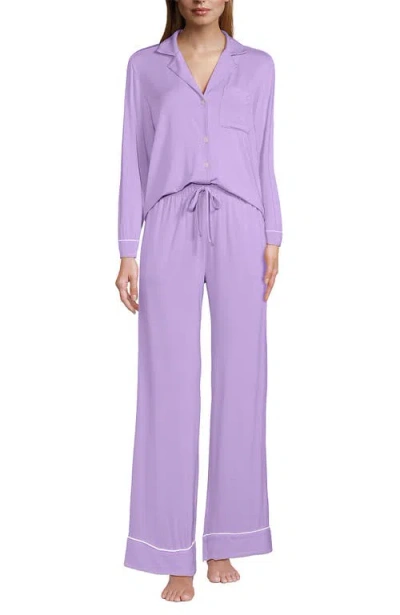 Lands' End Cooling 2 Piece Pajama Set In Lilac Petal