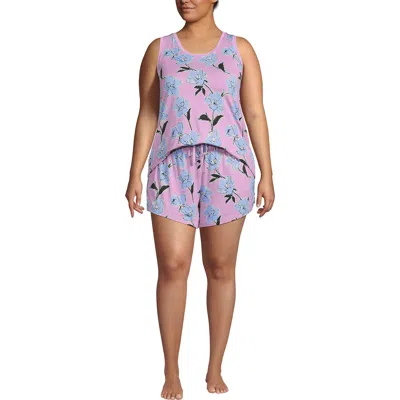 Lands' End Cooling 3 Piece Pajama Set In Pink