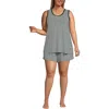 Lands' End Cooling 3 Piece Pajama Set In Black