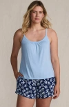 Lands' End Cooling 3 Piece Pajama Set In Blue