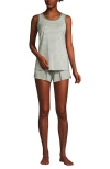 Lands' End Cooling 3 Piece Pajama Set In Gray