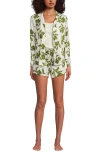 Lands' End Cooling 3 Piece Pajama Set In Green