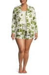 Lands' End Cooling 3 Piece Pajama Set In Green