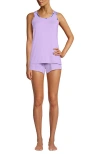 Lands' End Cooling 3 Piece Pajama Set In Lilac Petal Snow Drop Floral