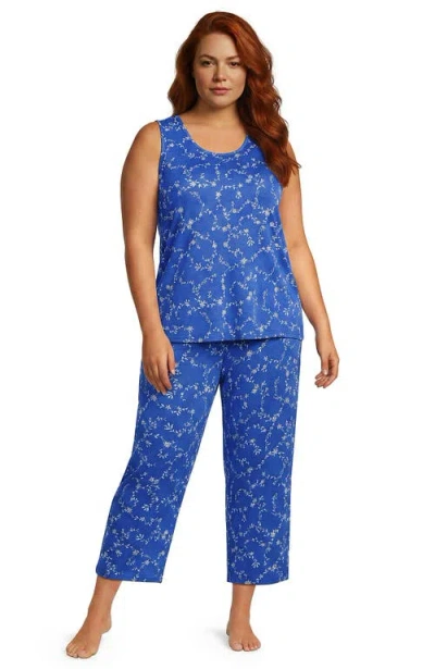Lands' End Cooling 3 Piece Pajama Set In Blue