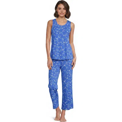 Lands' End Cooling 3 Piece Pajama Set In Blue