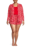 Lands' End Cooling 3 Piece Pajama Set In Red