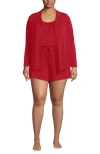Lands' End Cooling 3 Piece Pajama Set In Red