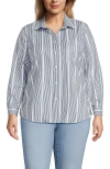 Lands' End Cooling Button Front Shirt In Animal Print