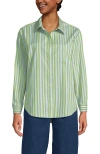 Lands' End Cooling Button Front Shirt In Green