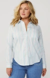 Lands' End Cooling Button Front Shirt In Blue