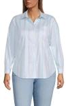 Lands' End Cooling Button Front Shirt In Blue