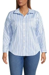 Lands' End Cooling Button Front Shirt In Blue