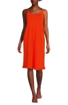 Lands' End Cooling Knee Length Slip Nightgown In Orange