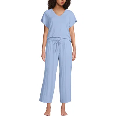 Lands' End Cooling Pajama Set In Blue