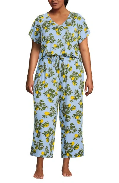 Lands' End Cooling Pajama Set In Blue