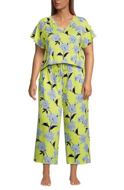 Lands' End Cooling Pajama Set In Green