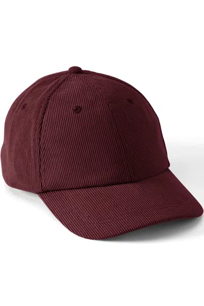 Lands' End Corduroy Baseball Cap In Red