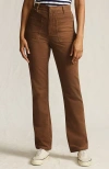 Lands' End Corduroy High Rise Rail Straight Leg Pants In Brown