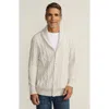 Lands' End Cotton Blend Cable Shawl Cardigan Sweater In Neutral