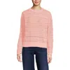Lands' End Cotton Blend Pointelle Crew Neck Sweater In Pink