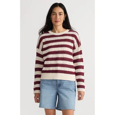 Lands' End Cotton Blend Pointelle Crew Neck Sweater