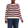 Lands' End Cotton Blend Pointelle Crew Neck Sweater In Gray