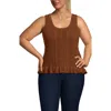 Lands' End Cotton Boucle Ruffle Hem Sleeveless Sweater